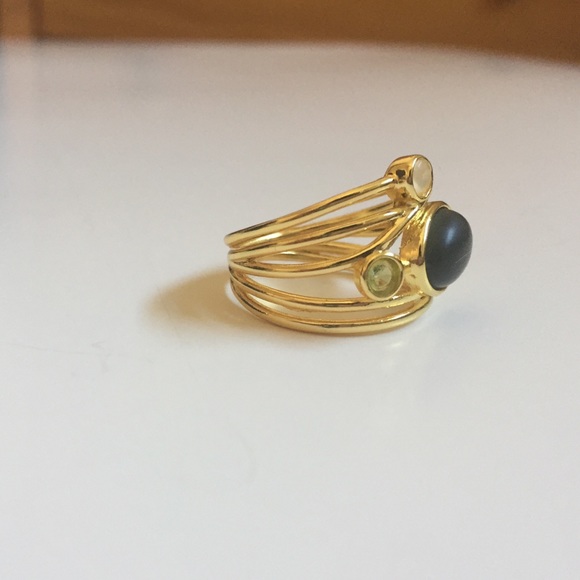 Labradorite and moonstone ring - Picture 7 of 8